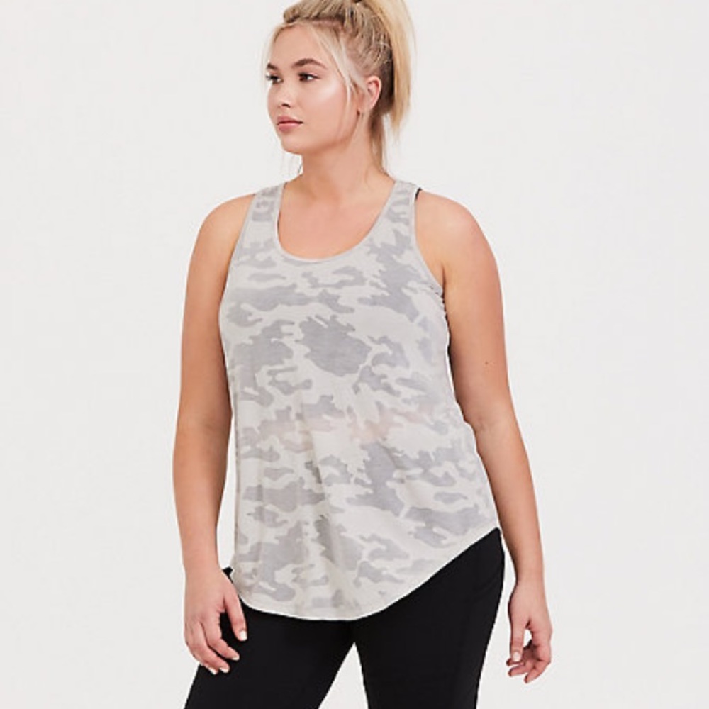 TORRID Grey Camo Burnout Active Tank 00X